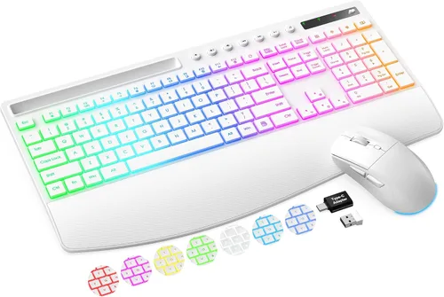 Vista 10 de Combo de teclado y mouse inalámbricos, batería de 4000 mAh Negro clásico