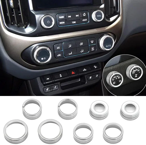 Vista 7 de Cubierta de perilla de audio de CA compatible con Chevrolet Chevy Colorado GMC Canyon 2015-2022 consola central control de clima automático señal