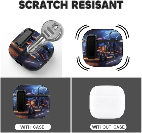 Vista 3 de Truck Thunder - Funda divertida compatible con AirPods 4 con bloqueo automático