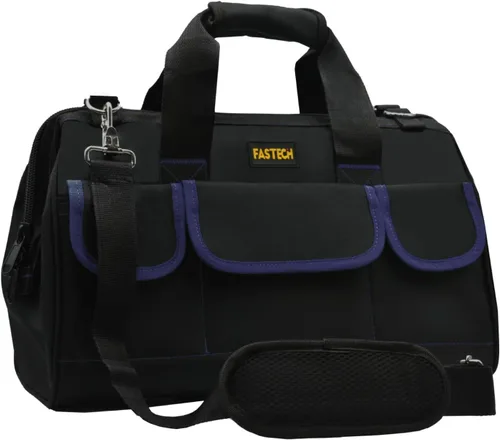 Vista 8 de FASTECH Bolsa de herramientas de 20 pulgadas, bolsa de herramientas grande, impermeable, kit de herramientas de boca ancha, organizador de bolsa