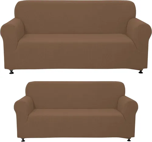 Vista 11 de Sapphire Home - Juego de 2 fundas para sofá, sofá de 2 plazas, ajuste elástico, sin arrugas, funda protectora para muebles para 3/2 cojines