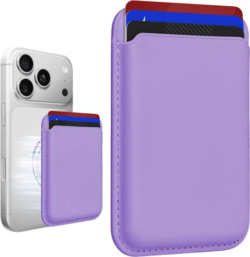 Vista 36 de Tarjetero magnético más fuerte de piel RFID para iPhone 16 Series, accesorios Mag-Safe para iPhone 17/16/15/14/13/12 y Pro/Promax, negro