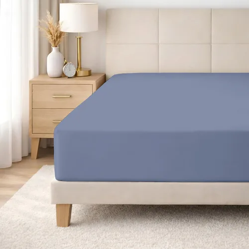 Vista 20 de SGI bedding 100% Egyptian Cotton 600 TC Twin Size Fitted Sheet Only Soft, Smooth Sateen Weave 15" inch Deep Pocket Fitted Bed Sheet - White