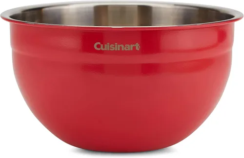 Vista 4 de Cuisinart CTG-00-SMB tazones para mezclar de acero inoxidable con tapas, juego de 3, rojo