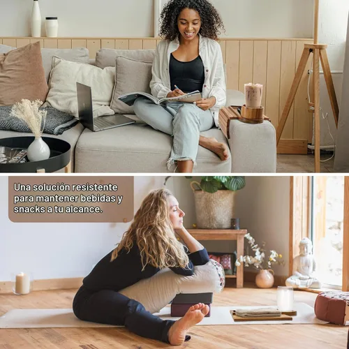 Vista 6 de Soporte de taza de sofá para reposabrazos de más de 4.9" de ancho con soporte de teléfono de 360° Acacia