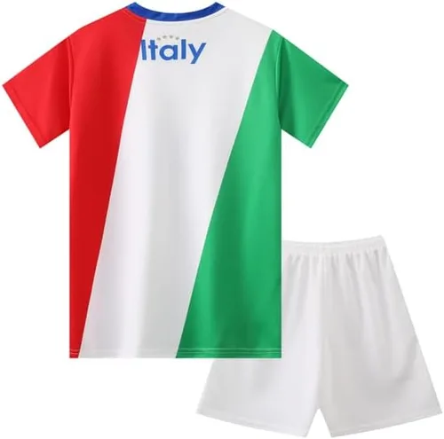 Vista 3 de DIZM Italia Italia Deportes Fútbol Fútbol Jóvenes Niños Camiseta Jersey Camisa Polo Shorts Set