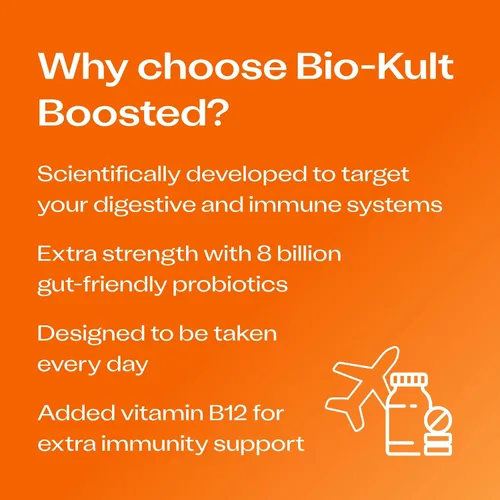 Vista 2 de Bio-Kult Suplemento probiótico extra fuerte para la salud intestinal, apoyo del sistema inmunológico y tu tracto digestivo, con vitamina B12 - 30