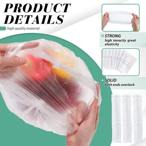 Vista 3 de Leyndo 1000 gorros de ducha desechables de plástico impermeables a granel, procesamiento de cabello elástico, grueso e impermeable, para mujeres