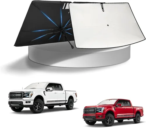 Vista 335 de KUST - Parasol plegable para parabrisas para BMW X1 E84, accesorios 2011 2012 2013 2014 2015, protector de visera de sol ajustable que bloquea