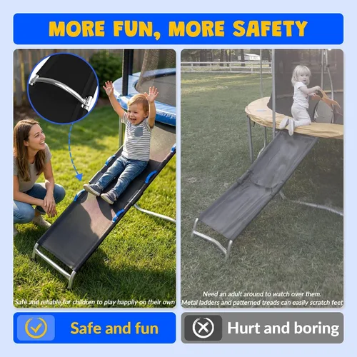 Vista 6 de Kit de diapositivas de escalera de trampolín, accesorios para trampolín incluyen tobogán y escalera