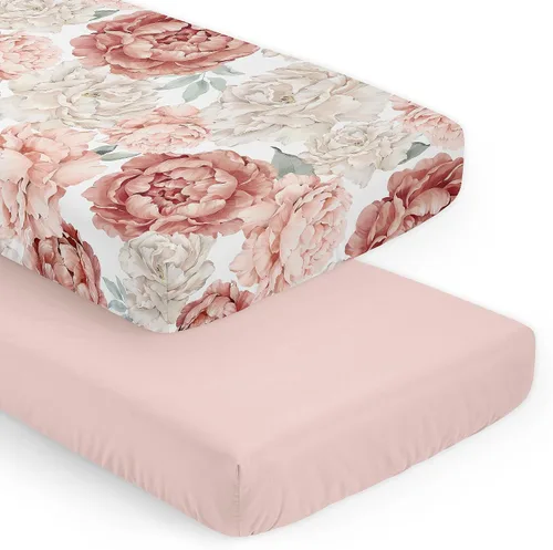 Vista 19 de Sweet Jojo Designs Sábanas ajustables para cuna de bebé (rosa sólido) para niñas, guardería infantil, habitación de niños pequeños - Tamaño estándar