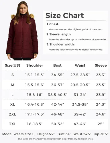 Vista 7 de Wantdo Abrigos de invierno acolchados para mujer con capucha removible