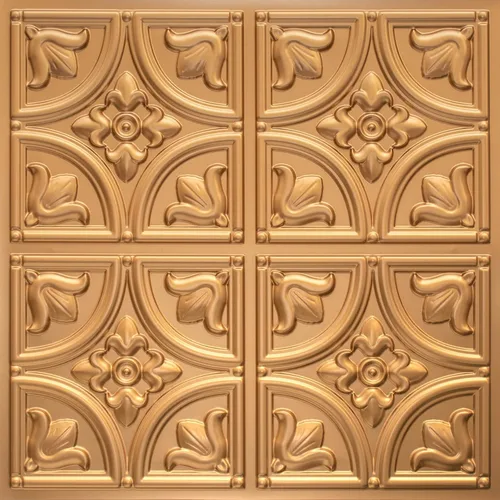 Vista 5 de Azulejos decorativos de PVC para techo de estaño sintético (pegamento), 24 x 24 pulgadas, 2 x 2 pies, paquete de 6, 24 pies cuadrados - D148