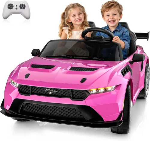 Vista 8 de ANPABO Ford Mustang 24V 2 plazas con licencia para niños de 3 a 8 años Negro