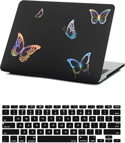 Vista 7 de Funda protectora para MacBook Air 2024 2023 de 15 pulgadas M2 M3 Retina/Touch ID A2941 A3114, carcasa rígida de plástico negro para laptop y León 801