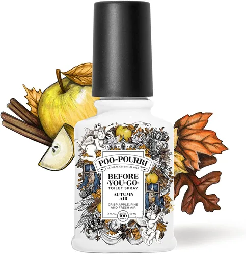 Vista 2 de Poo-Pourri Before-You-Go - Aerosol para inodoro, aire otoñal, 2 onzas líquidas, manzana crujiente, pino y aire fresco