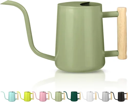 Vista 15 de Regadera para plantas de interior, 35 onzas, pequeña regadera de metal de acero inoxidable para interiores, moderna maceta decorativa con boquilla