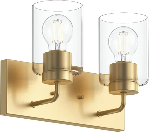 Vista 18 de Progress Lighting Merry Collection - Lámpara de tocador de baño de transición de cristal grabado en níquel cepillado (1 luz)