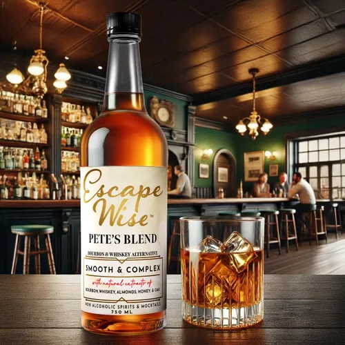 Vista 3 de ESCAPE WISE Pete's Blend Whisky & Bourbon Alternativa Sin alcohol El desarrollador líder mundial de licores sin alcohol, licores y cócteles sin