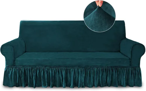Vista 42 de NICEEC Funda para sofá biplaza, súper suave, 1 pieza, color rojo vino, elástica, universal, de elastano, para sala de estar, fácil ajuste, lavable