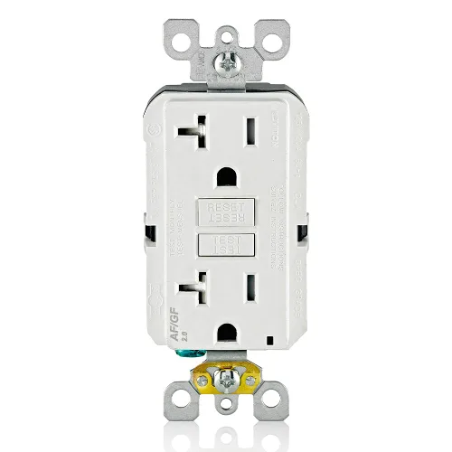 Vista 25 de Leviton SmartlockPro - Combinación GFCI de autocomprobación 15A con USB tipo A y tipo C en pared, cargador USB para teléfonos inteligentes y Blanco