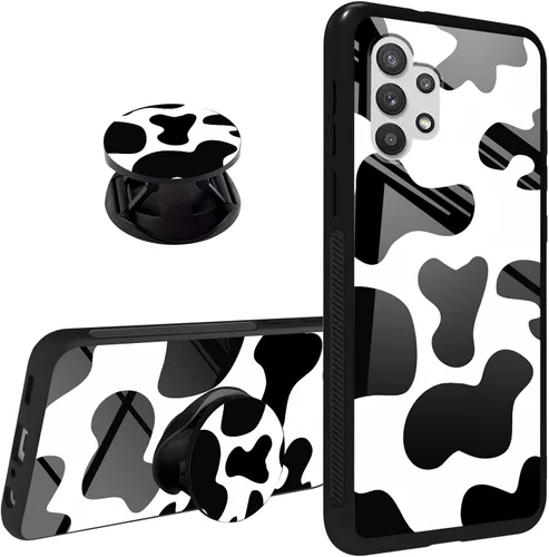 Vista 11 de Funda para Samsung Galaxy A32 5G agarre de teléfono con soporte extensible soporte soporte soporte, TPU suave parachoques a prueba de golpes