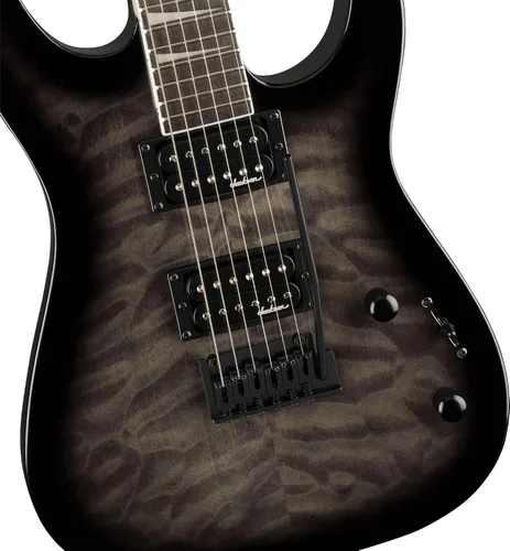 Vista 4 de Jackson JS Series Dinky JS20 DKQ 2PT Transparent Black Burst Paquete con cable, afinador, correa, púas y DVD de guitarra Austin Bazaar