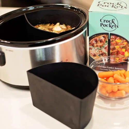 Vista 9 de CrockPockets® Divisores Reutilizables de Silicona para Olla de Cocción Lenta – Juego de Divisores de 6Qt (Paquete de 2), Antiadherente, Resistente a