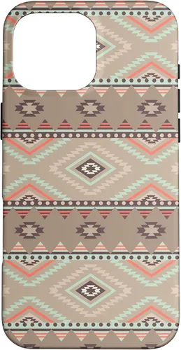 Vista 19 de Funda rústica para iPhone 16 con patrón azteca occidental bohemio