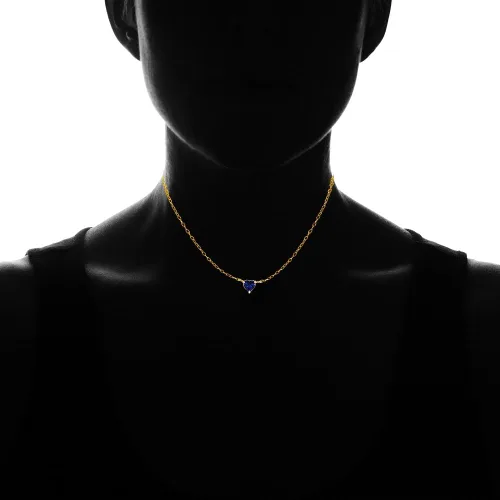 Vista 2 de Ice Gems Gargantilla de plata de ley chapada en oro amarillo con circonita cúbica pequeña