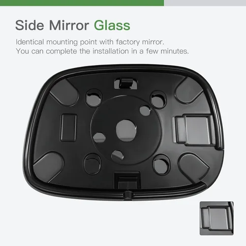Vista 5 de SCITOO Espejo retrovisor lateral de vidrio para pasajero derecho para 2002-2004 para Dodge para Ram sin calefacción, cromado convexo, repuesto