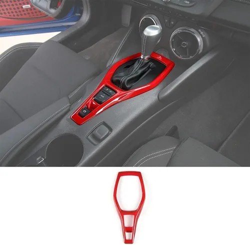 Vista 9 de CheroCar Gears - Adhesivo decorativo para panel de cambio, para Chevrolet Camaro 2016+, accesorios de decoración interior (fibra de carbono 1)..