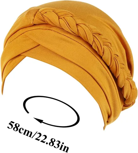 Vista 3 de Headwrap - Gorro preatado con patrón africano, turbante, nudo