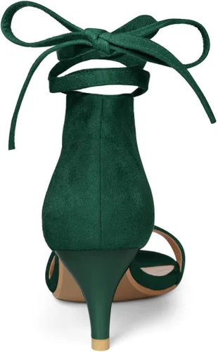 Vista 3 de Allegra K Sandalias con cordones de tacón de gatito para mujer
