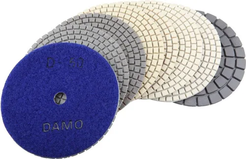 Vista 8 de Juego de 7 almohadillas de pulido de diamante seco de 4 pulgadas para encimera de hormigón de granito de mármol