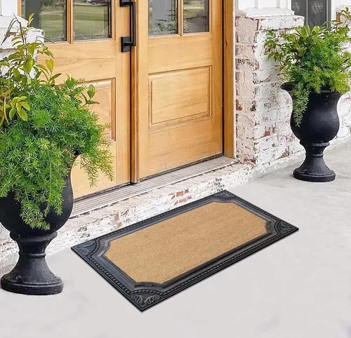 Vista 5 de A1HC - Tapete para puerta de entrada, 24 x 39 pulgadas, duradero, grande, para exteriores, antideslizante, con parte trasera de goma, perfil