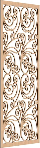 Vista 184 de 9 3/8"W x 24 3/8"H x 1/4"T Marilla Decorativos Paneles de Pared de Madera Calado, Abedul