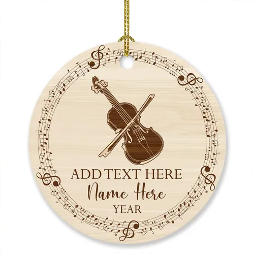 Vista 12 de Adorno de Navidad personalizado de acordeonista 2024, adornos de instrumentos musicales, adorno de acordeón, regalo para amantes de la música, texto