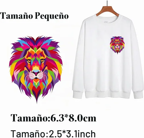 Vista 7 de 12 calcomanías termoadhesivas para planchar de león de tigre, ropa de transferencia de calor, camisetas, parches de animales, calcomanías