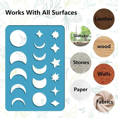 Vista 5 de GORGECRAFT 2 estilos de aretes de estrella, plantillas de forma de joyería de fase lunar, plantillas de diamante, plantillas de corte acrílico