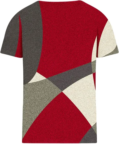 Vista 4 de Blusa de encaje para mujer, de verano, manga corta, estampado floral, holgada, elegante, cuello en V, básica, a la moda
