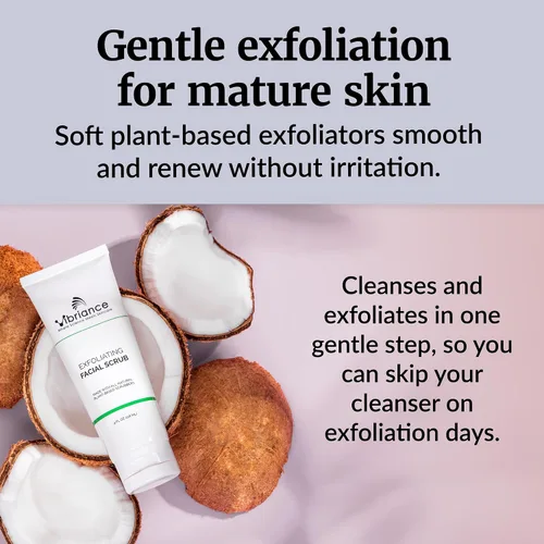 Vista 5 de Vibriance Exfoliante facial ultra suave, 4 onzas líquidas, lavado facial exfoliante que desobstruye los poros, exfoliante sin sulfatos y parabenos