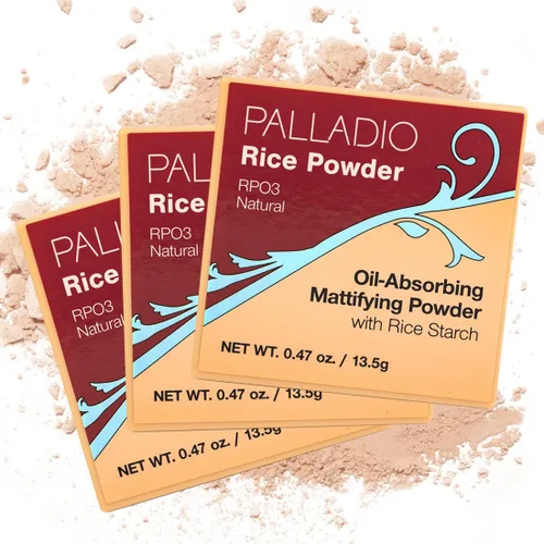 Vista 11 de Palladio, Polvo de arroz suelto que absorbe las hojas de aceite, aspecto y sensación suave, ayuda al maquillaje a durar más tiempo para un aspecto