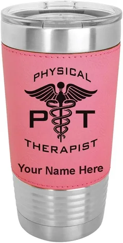 Vista 9 de LaserGram Taza aislada al vacío de 20 onzas, fisioterapeuta PT, grabado personalizado incluido (piel sintética, estilo béisbol)