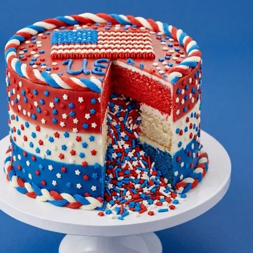 Vista 2 de Gránulos Azúcar de color Gránulos patrióticos Espolvorear rojo, blanco y azul Azúcar de cóctel Espolvorear para cupcakes Gránulos