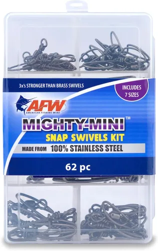 Vista 12 de American Fishing Wire Mighty Mini grúa giratoria, línea de pesca esencial, equipo de pesca compacto, giro de agua salada, giro de acero inoxidable