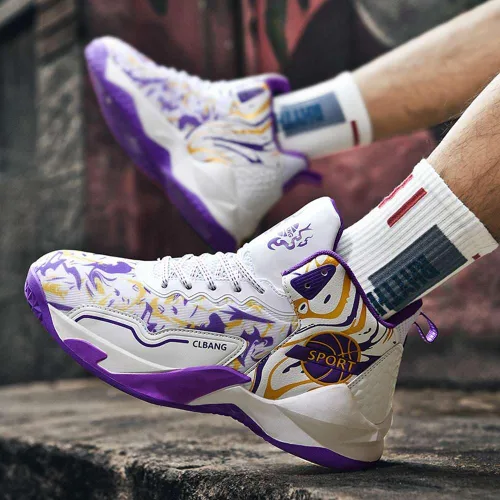 Vista 5 de NCNDB Zapatos de baloncesto unisex antideslizantes para correr, zapatos deportivos de baloncesto profesionales, zapatos de moda para hombres