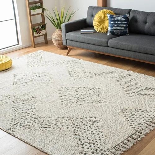 Vista 11 de SAFAVIEH Vermont Collection - Alfombra de pasillo, 2 pies 3 pulgadas x 8 pies, diseño de lana de tejido plano, color marfil y verde, ideal