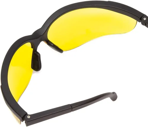 Vista 5 de Calabria ANSI Z87+S - Gafas de seguridad tintadas amarillas para hombres y mujeres, envolventes, antivaho, resistentes a los arañazos, protección