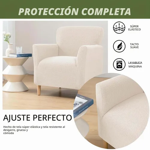 Vista 5 de FUANGUI Funda para Sillón de Banquete con Brazos Fundas para Sillas Elásticas Funda para Sillón Club Funda Suave para Sillón Sofá Cubiertas